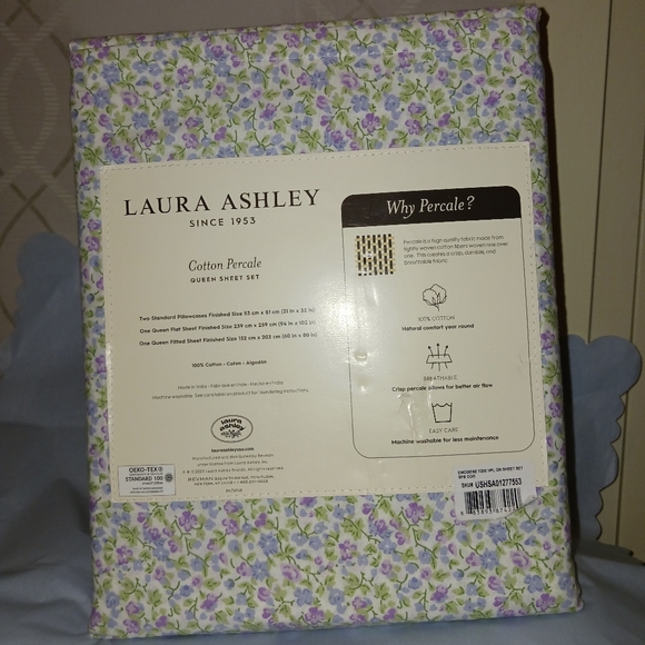 ❌️SOLD❌️ Emogene Laura Ashley Queen Sheet Set 100% Cotton - Picture 3 of 15